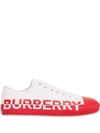 Burberry Logo Two-tone Low-top Sneakers In Red