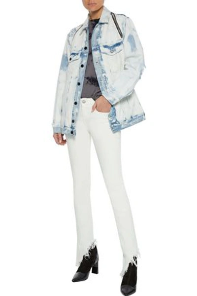R13 Kate Distressed Low-rise Skinny-leg Jeans In Rinsed White