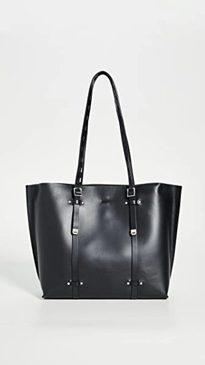 Rag & Bone Mini Field Leather Tote In Black