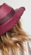Rag & Bone Frayed Woven Straw Panama Hat In Berry