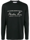 Martine Rose Logo Print Cotton Jersey Ls T-shirt In Black,white