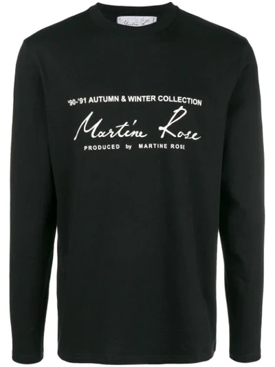 Martine Rose Logo Print Cotton Jersey Ls T-shirt In Black,white