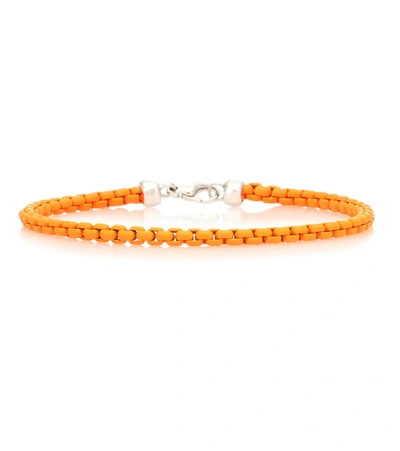 Eéra Giada 18kt White Gold And Silver Anklet In Orange
