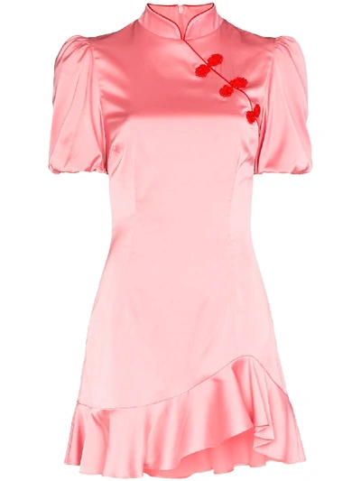 De La Vali Bluebell Cheongsam Mini Dress In Pink