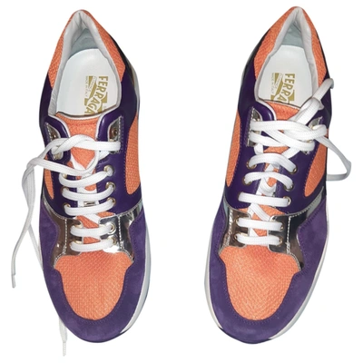 Pre-owned Ferragamo Leather Low Trainers In Multicolour