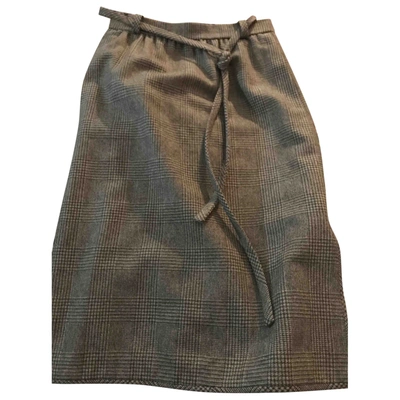 Pre-owned Pierre Balmain Brown Tweed Skirt