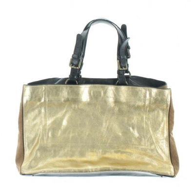 Pre-owned Dries Van Noten Gold Cloth Handbag