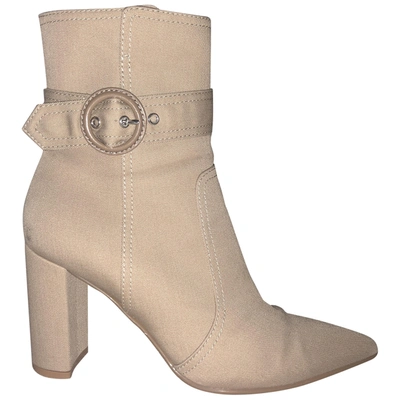 Pre-owned Gianvito Rossi Cloth Boots In Beige