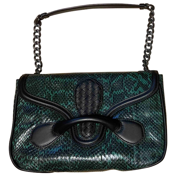 Preowned Bottega Green Leather Handbag ModeSens