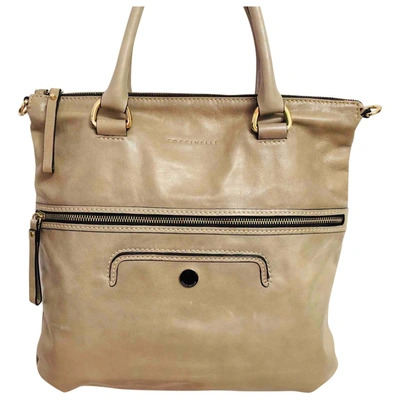 Pre-owned Coccinelle Leather Tote In Beige