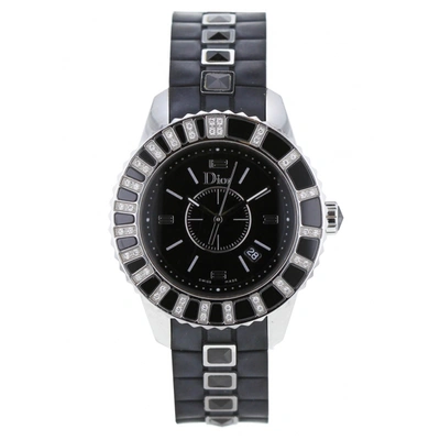 Pre-owned Dior Christal Black Steel Watch