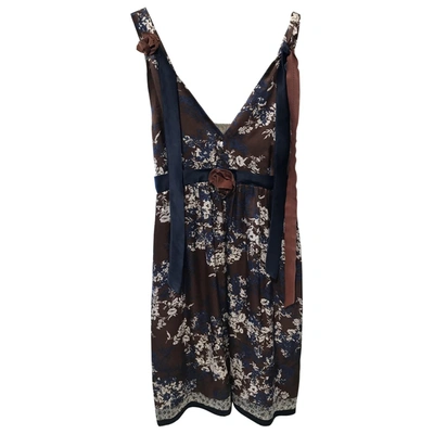 Pre-owned Alice And Olivia Silk Dress In Brown