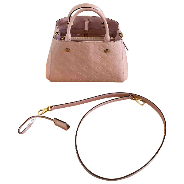 Pre-Owned Louis Vuitton Montaigne Pink Leather Handbag | ModeSens