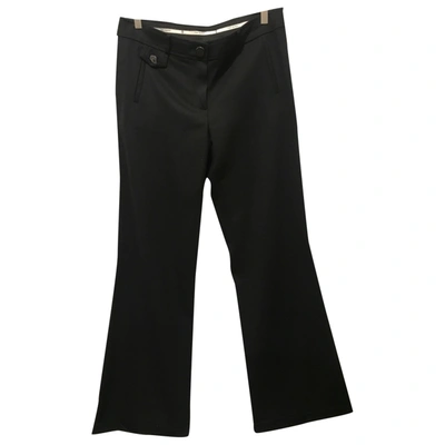 Pre-owned Tory Burch Wool Trousers In Black