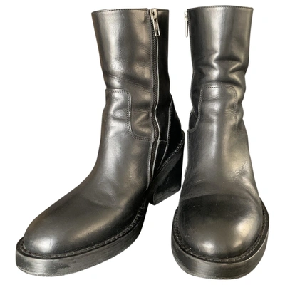 Pre-owned Ann Demeulemeester Black Leather Boots