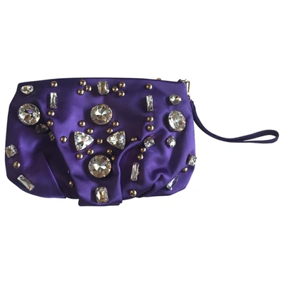 Pre-owned Blumarine Silk Clutch Bag In Purple