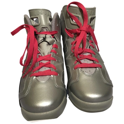 Pre-owned Jordan 6  Leather Trainers In Silver