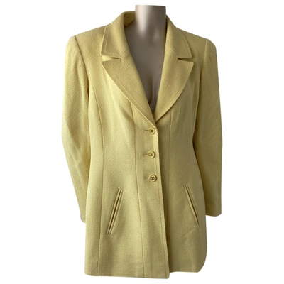 Pre-owned Chanel Wool Blazer In Yellow