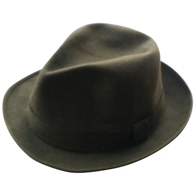 Pre-owned Borsalino Wool Hat In Khaki