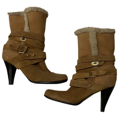 Pre-owned Mulberry Camel Shearling Ankle Boots