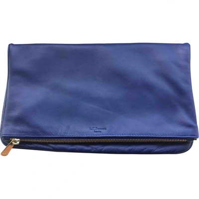 Pre-owned Lk Bennett Leather Clutch Bag In Blue