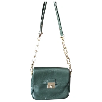 Pre-owned Dkny Leather Clutch Bag In Green