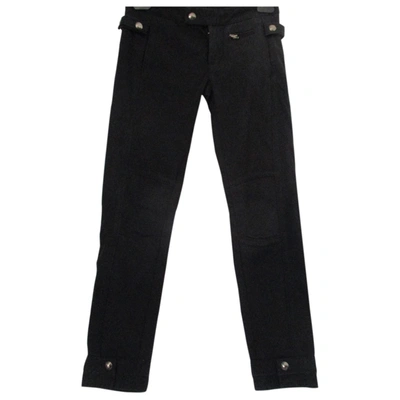 Pre-owned Dondup Straight Pants In Black