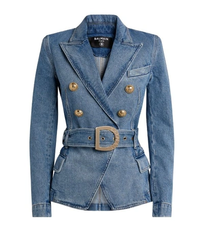 Balmain Vintage Denim Jacket In Fc Bleu Jean Clair