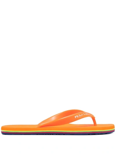 Ps By Paul Smith Logo-detail Flip-flops In Orange