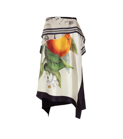 Monse Grove And Toolbox Asymmetric Silk Scarf Skirt In Multicoloured
