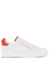 Dolce & Gabbana Portofino Sneakers In Nappa Calfskin With Lettering In White
