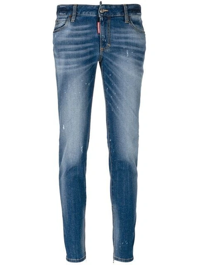 Dsquared2 Medium-waisted Twiggy Jeans In Blue