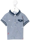 Tartine Et Chocolat Babies' Animal Print Contrast Polo Shirt In Blue