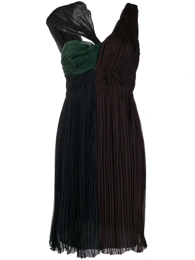 Pre-owned Prada Twisted Detail Gathered Dress In Black