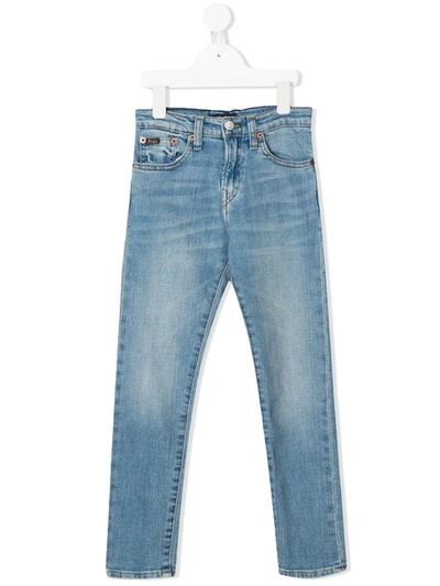 Ralph Lauren Kids' Mid-rise Straight-leg Jeans In Blue