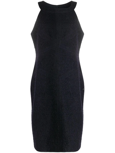 Pre-owned Chanel 2010s Bouclé Knee-length Dress In Blue