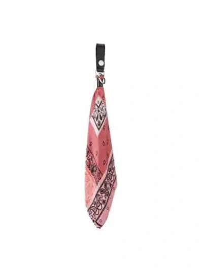 Amiri Bandana Reconstructed Keychain In Coral Coral
