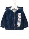 Moschino Babies' Waterproof Jacket With Print In Blu Navy