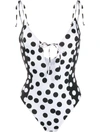 Sian Swimwear Lucia Polka Dot Swimsuit In White