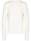 Helmut Lang Logo-embossed Cotton-blend Sweater In White