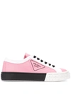 Prada Gabardine Low-top Sneakers In Pink