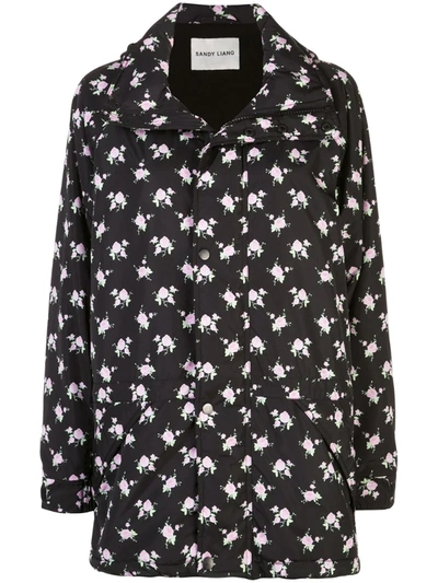 Sandy Liang Oliver Floral Printed Jacket In Tablecloth Black