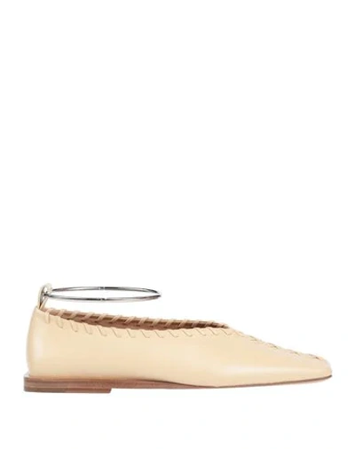 Jil Sander Ballet Flats In Sand