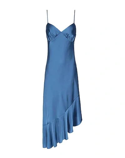 8 By Yoox Long Dresses In Slate Blue