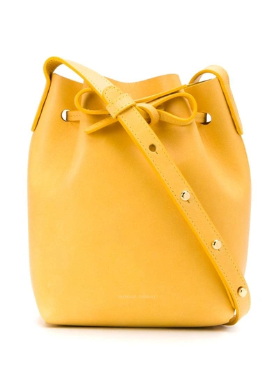 Mansur Gavriel Mini Mini Leather Bucket Bag In Yellow