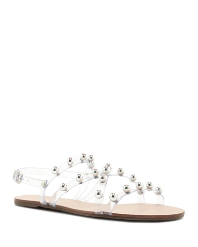 Schutz Lina Flat Jelly Sandals In Clear