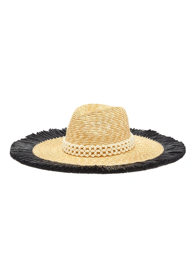 Laurence & Chico Pearl Embellished Floppy Straw Hat In Neutral