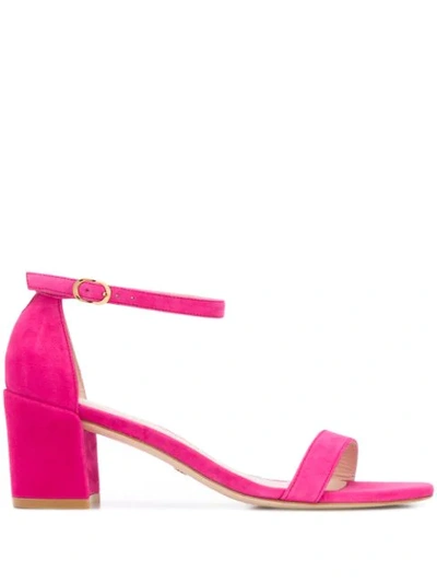 Stuart Weitzman Simple Suede 60mm Sandals In Pink