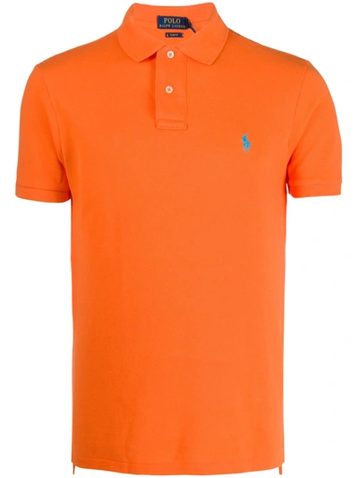 Polo Ralph Lauren Embroidered Logo Polo Shirt In Orange