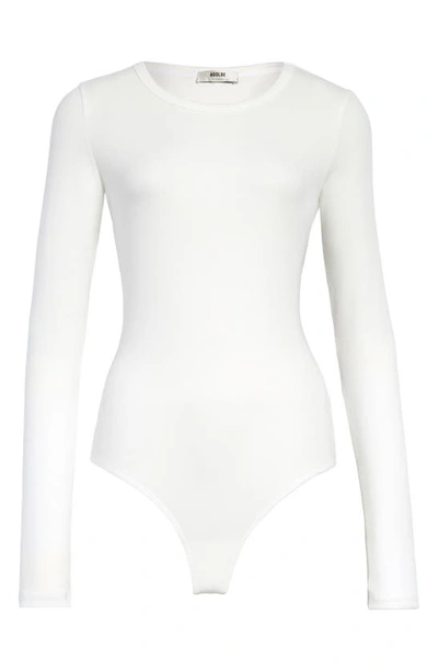 Agolde Leila Ribbed Stretch-micro Modal And Supima Cotton-blend Bodysuit In White
